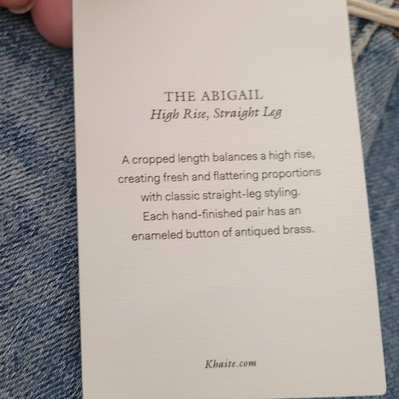 KHAITE Abigail Straight-Leg Jeans High Waist Cropped Blue Size 26 - Picture 7 of 11